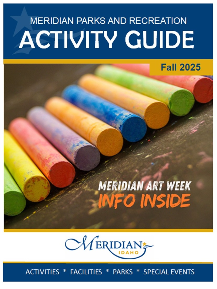 2025 Fall Activity Guide Cover. Colorful pieces of chalk.